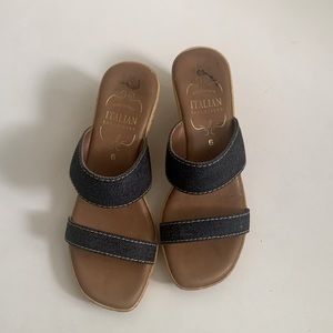 Italian shoemaker  shoes size 6 denim
